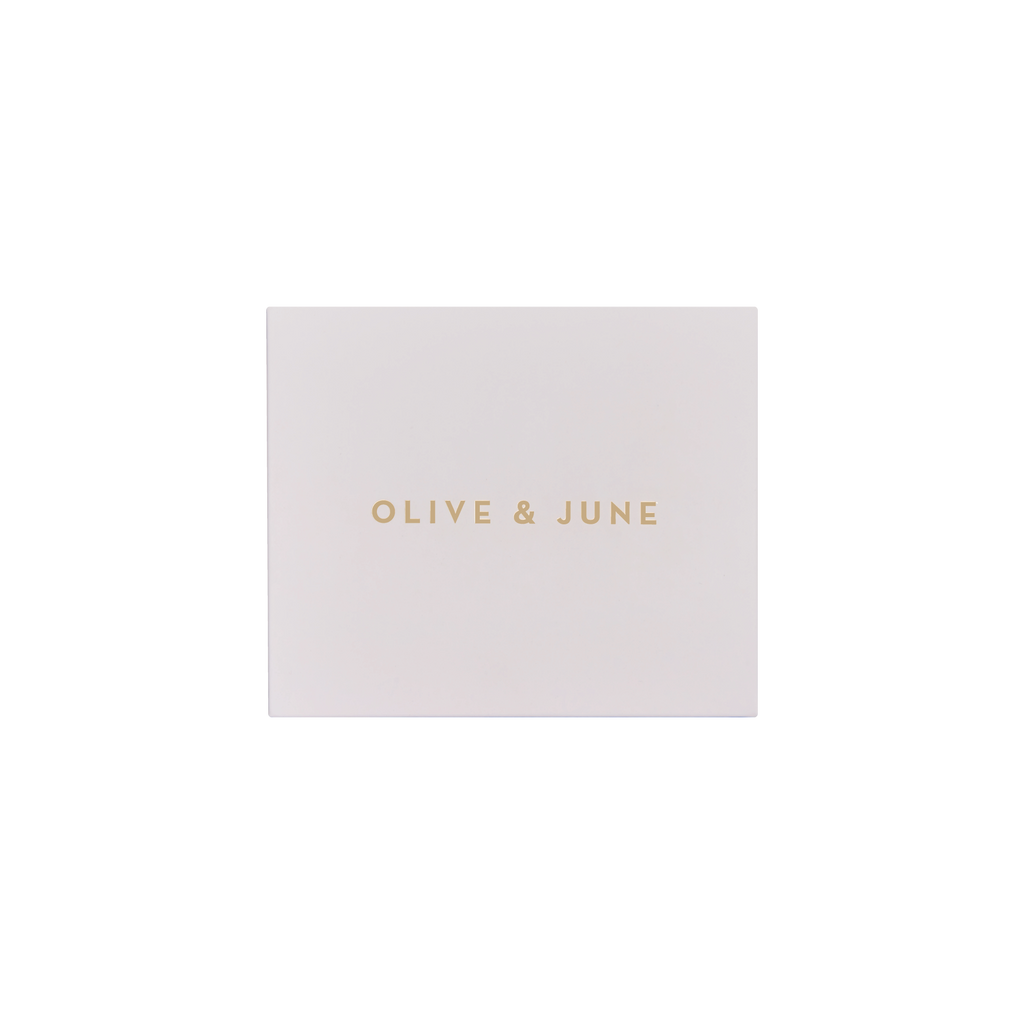 Gift Box with Olive and June branding, designed for an elegant at-home manicure and pedicure experience